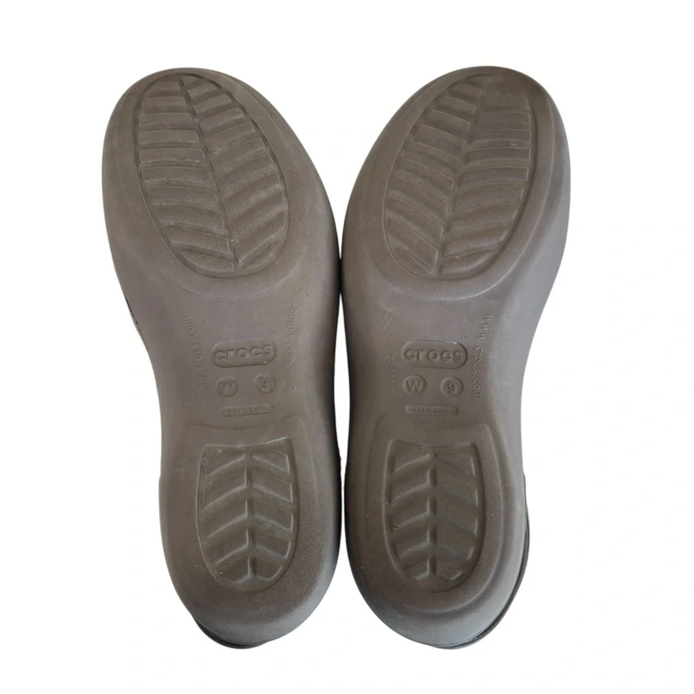 CROCS Taylor Slingback Flats‎ Mules Sandals Black Slip On Shoes Sz 7 Y2K Preppy